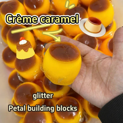 Cute And Soft Caramel Pudding Stress Ball Homemade Diy Handmade Squeeze Ball Toy Stress Relieving And Ventilating Toy Home Decor