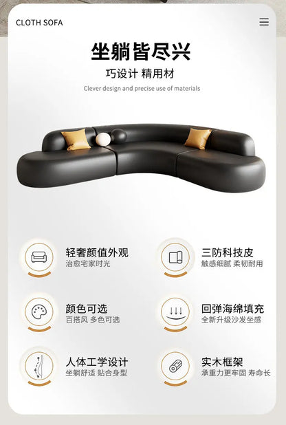 Italian Minimalist Office Sofa Modern High-end Living Room Corner L-shaped Reception Sofa Guest Area Office Furniture FYOS