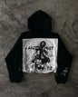 Harajuku Gothic Sexy Backless Hoodie Y2K Clothes Womens Rhinestone Sparkling Mesh Design Oversized Hoodie Pullover Tops