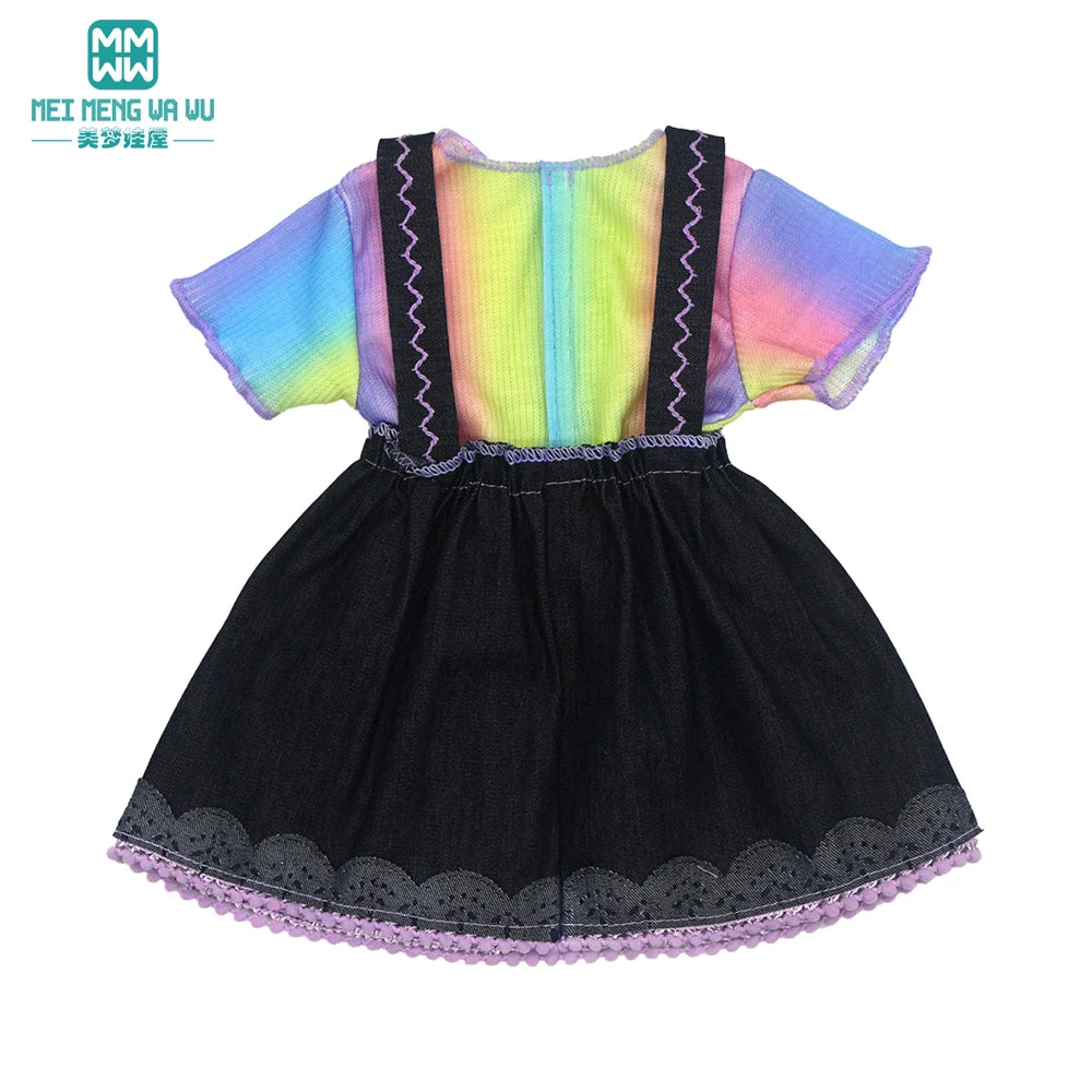 Fits 17-18inch American Doll and New Born Doll Clothes Fashion Dresses, Hooded Jumpsuit, Cardigan Strap Skirts Toys Gifts