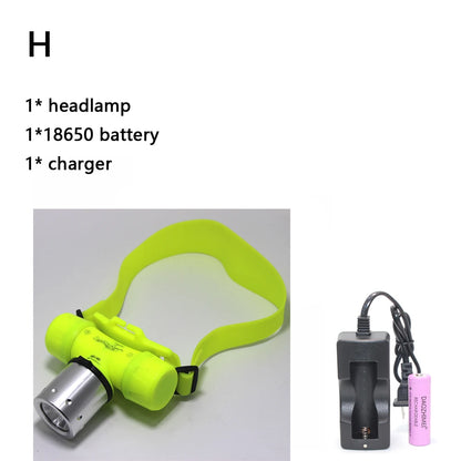 3800 Lumen Underwater Diving Headlight T6 Headlamp LED Waterproof Swimming Dive Head Light Torch Lamp Lighting Tactical Flash