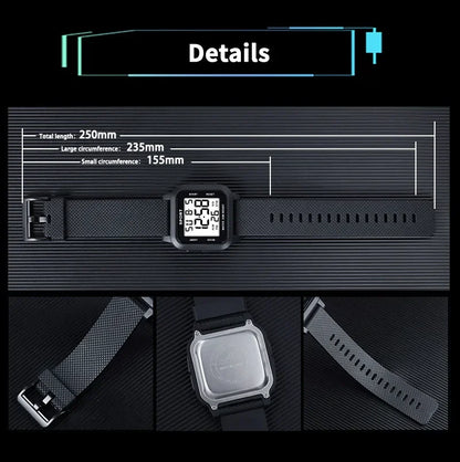 YIKAZE Sports Watch for Men Luminous Waterproof Men's Sport Watches Outdoor Military Clock Student LED Electronic Wristwatch