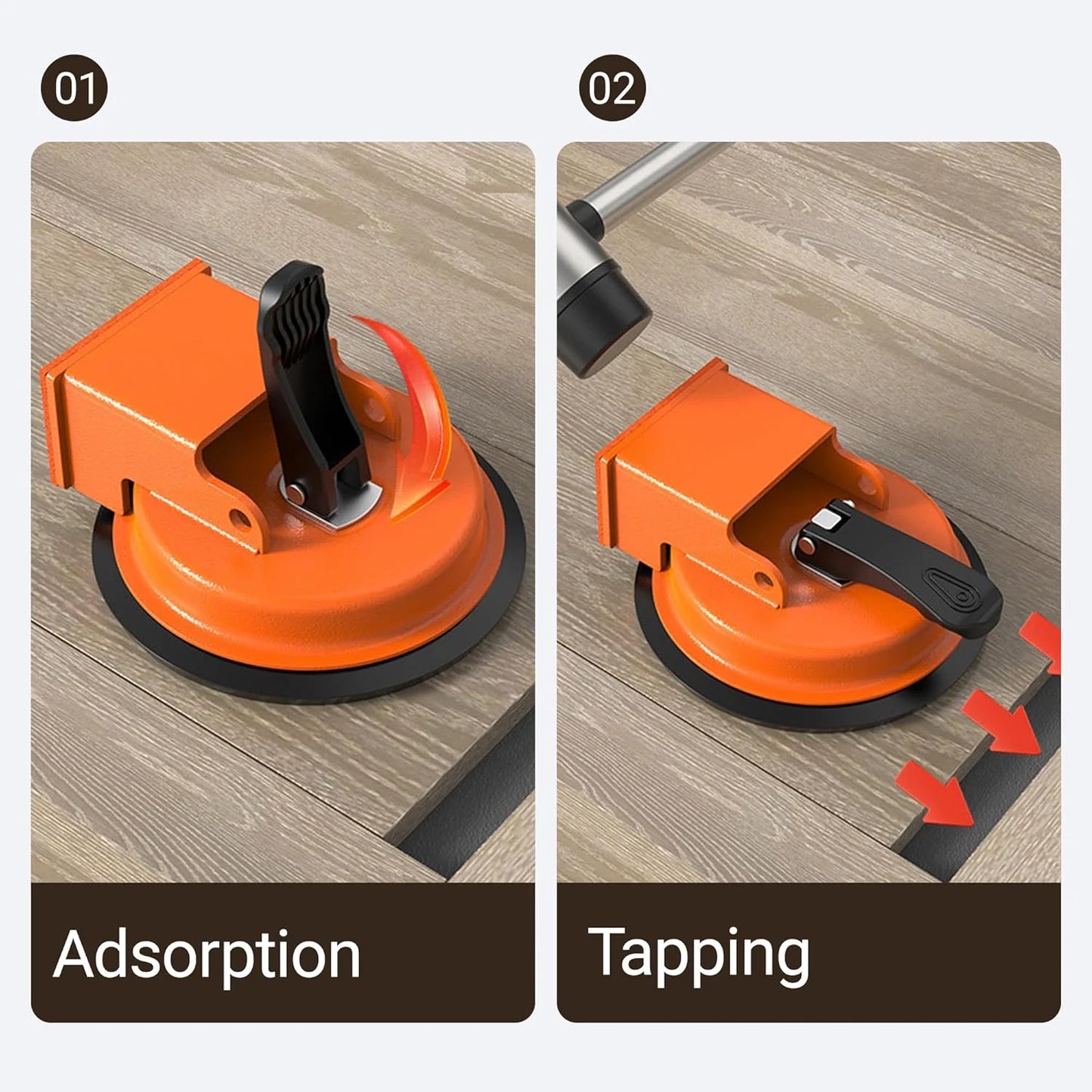 Heavy Duty Floor Gap Fixer Tool, Enhanced Vacuum Suction Cup, Flooring Gap Repair Tool for Laminate, Vinyl, Wood & Tile Flooring