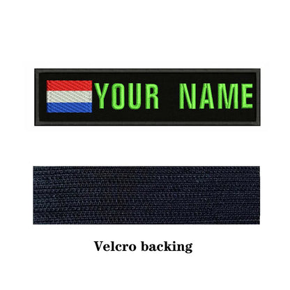 Dutch Flag Netherlands 10X2.5cm Embroidery Custom Name Text Patch Stripes Badge Iron On Or  Patches