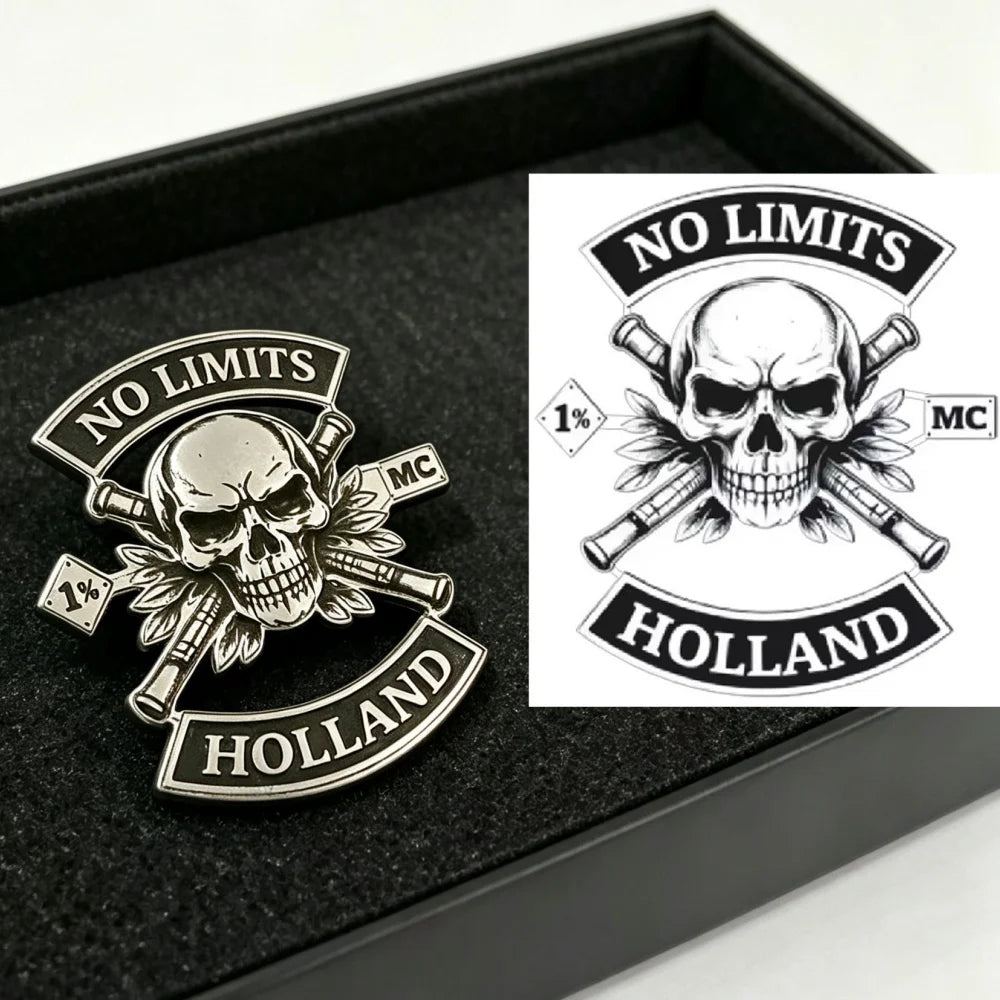 Customized Engraved Hip‑Hop Brooch Cool Stylish Personalized Unique Badge Gift for Motorcycle Lovers Bikers Men Accessories