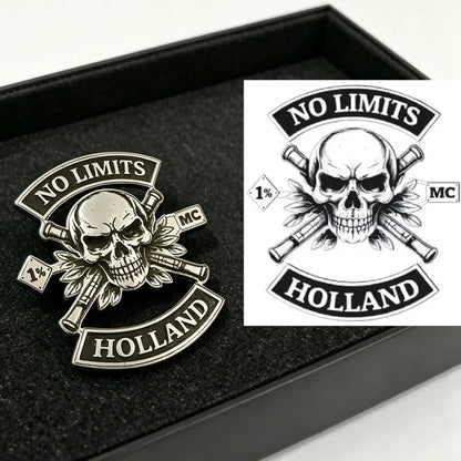 Customized Engraved Hip‑Hop Brooch Cool Stylish Personalized Unique Badge Gift for Motorcycle Lovers Bikers Men Accessories