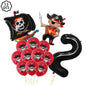 Pirate party napkins plates cups Tablecloths Banner Pirate skull balloon kids Caribbean Pirate themed birthday party decoration
