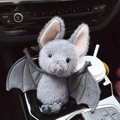 Cartoon Bat Plush Toy 20cm Bat Cartoon Funny Design Bat Plushies Soft Stuffed Grey Bat Stuffed Animal Car Decoration
