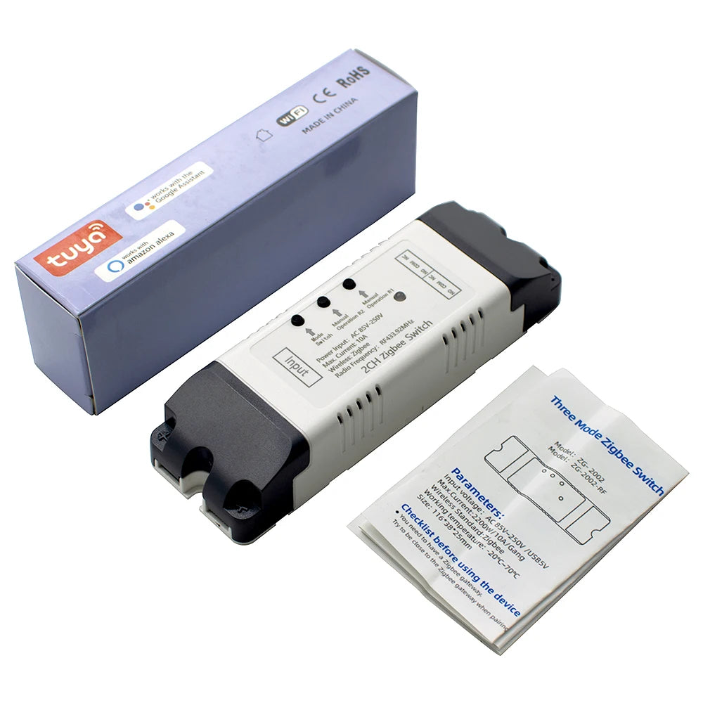 Tuya Zigbee Relay 4CH Smart Home Switch Module APP Remote Control Wireless Radio RF 433 4 Channel Relay for Zigbee Gateway Hub