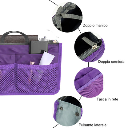 Multifunctional Bi-fold Storage Bag Large Capacity Makeup Bag with Mesh Grid Travel Storage Bag Mommy Bag Multi Pocket Cosmetic