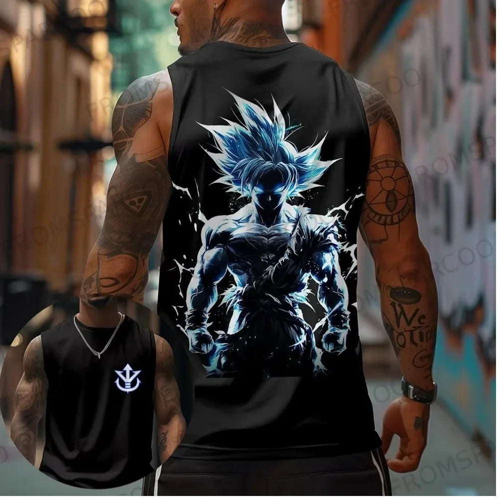 One Piece Men's Tank Top Japanese Anime Spring/Summer Sports Fitness Trend Casual Sleeveless Top