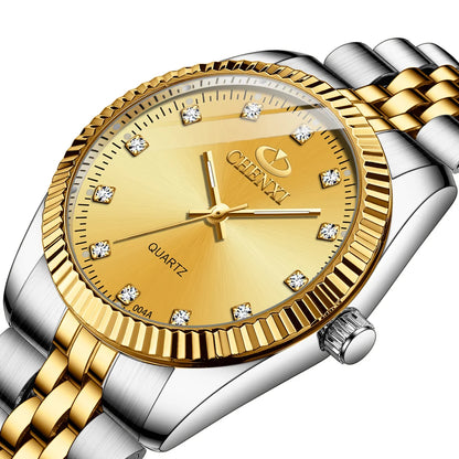 CHENXI Hot Sale Luxury Women's Golden Stainless Steel Small Dial Watch Quartz Charm Dress Trendy Wristwatch for Fashion Lady