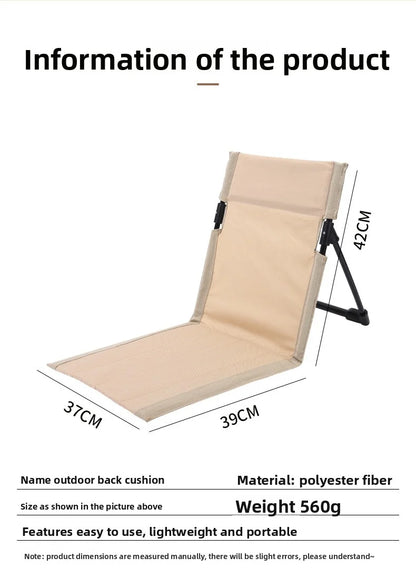 Lightweight Portable Outdoor Folding Beach Chair picnic groud seat One-Piece Backrest Design for Camping Travel Leisure No Legs
