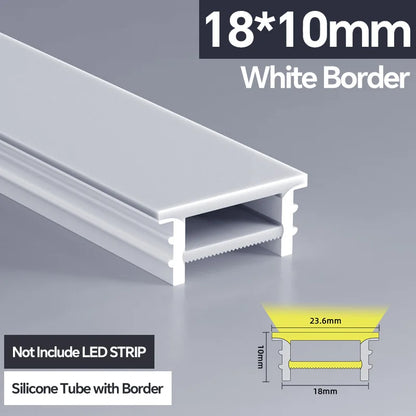 1M-10M LED Neon Rope Tube Soft Silicone Diffuser Channel Black/White Flexible Ribbon Strip Light for Recessed Channel