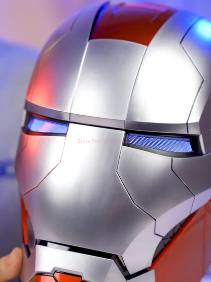 New AutoKing 1/1 Mk5 Iron Man Helmet Cosplay Voice Control Eyes with Light Model Toys for Adult Electric Wearable Christmas Gift