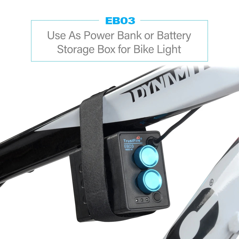 TrustFire EB03 Waterproof 18650 Battery Pack Case USB Charging Phone DC 8.4V Mobile Battery Power Bank Box for Led Bike Light