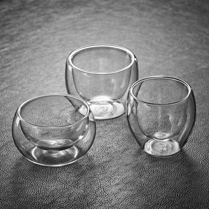 OANKR Double Walled Glass Coffee Mugs 80ML Insulated Layer Coffee Cups Borosilicate Glass Espresso Cup for Hot Beverage, Tea
