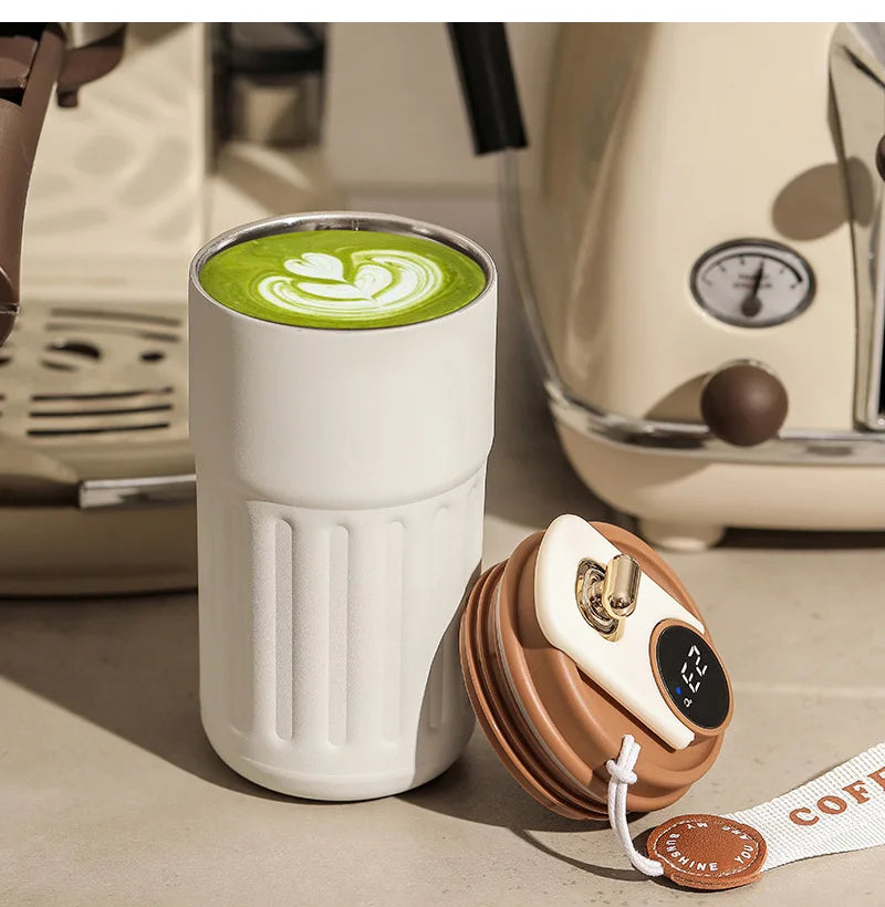 Smart Temperature Display Thermos Bottle 450ml 316 Stainless Steel Portable Office Thermal Coffee Mug