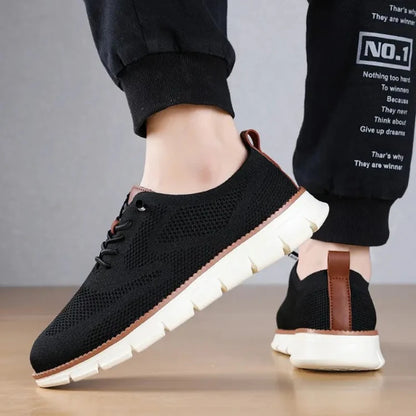 Vanmie Men Casual Sneakers Shoes Breathable Summer Knitted Mesh Sock Sneakers Fashion Simple Lace-up Lightweight  Sneakers