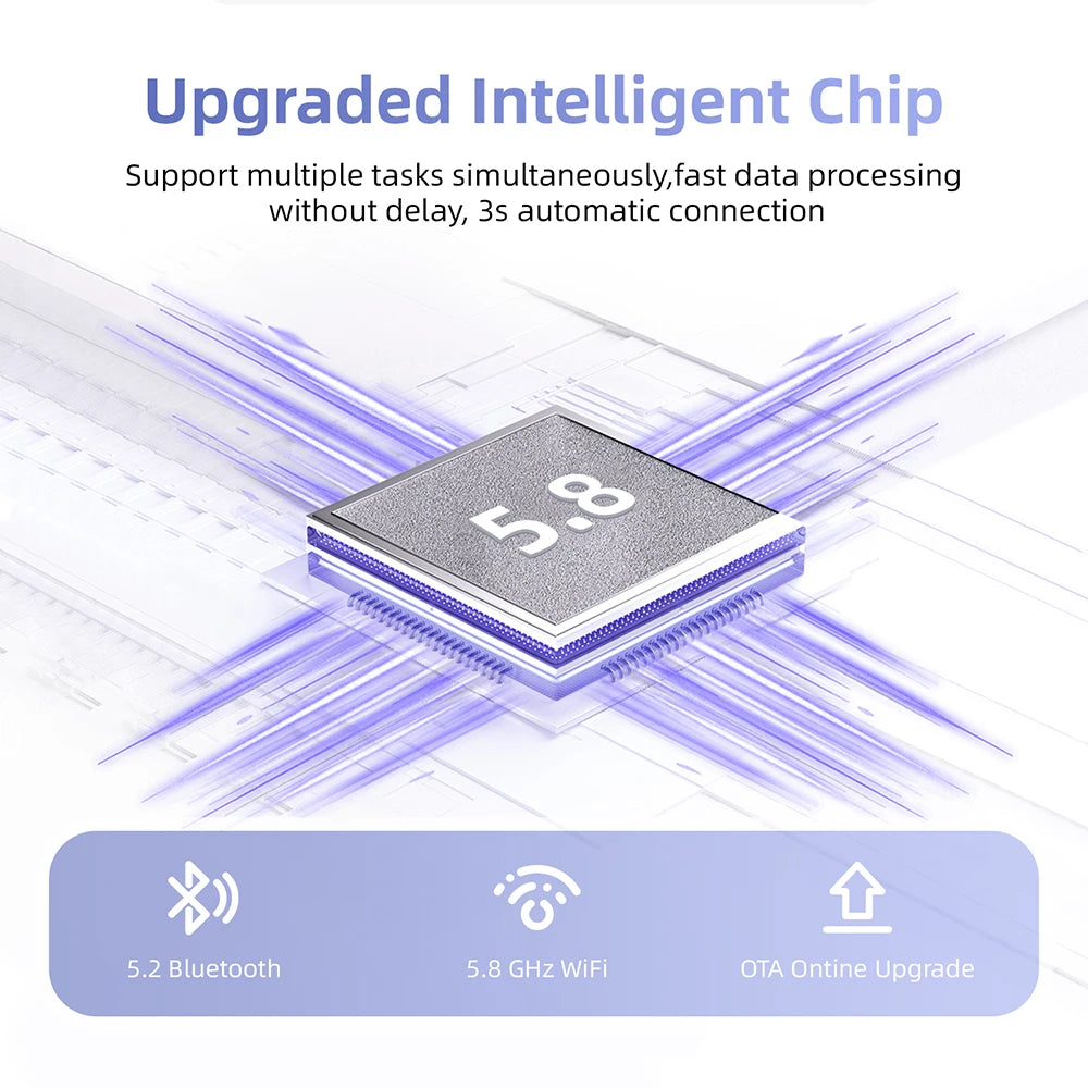 Mini 2in1 Wireless CarPlay Adapter Wireless Android Auto AI Smart Box Intelligent Systems for Wired CarPlay Car
