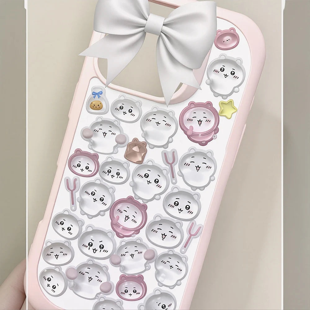 3D Cute 1/4pcs Crystal Stickers Chiikawa Usagi Phone Case Decoration Nail DIY Decorative Stickers for Notebook Laptop waterproof
