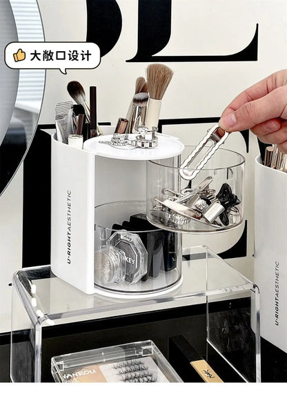 Hair Accessories Organizer Acrylic Storage Box Clear Hair Tie Organizer for Headband Makeup Brush Holder Desk Jewelry Organizer