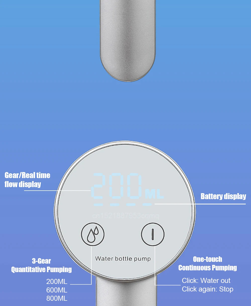 Electric Water Gallon Pump Automatic Smart Water Pump 19 Liters Bottle Foldable Desktop Rechargeable Drinking Water Dispenser