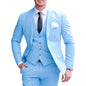 Elegant Mint Green 3 Piece Men's Suit Groom Tuxedos Business Suits Slim Fit Notch Lapel Blazer Vest Pants for Wedding Party Prom
