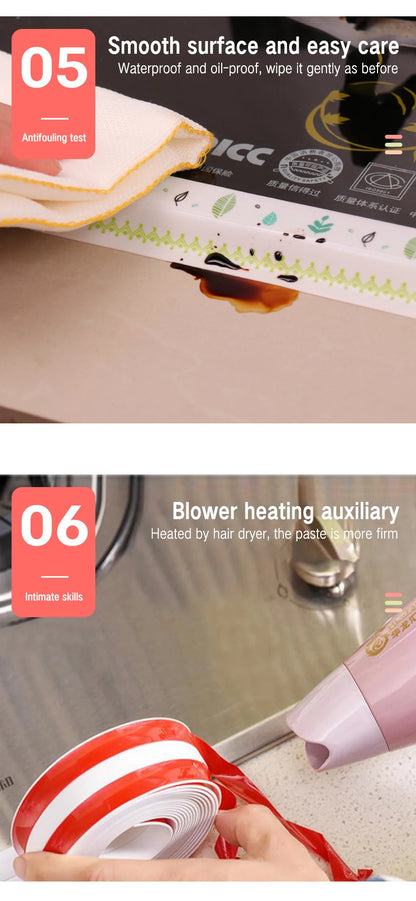 Sealing Tape For Bathroom Kitchen Accessories Shower Bathtub Caulk Strip Self Adhesive Waterproof Wall Sticker Sink Edge Tape