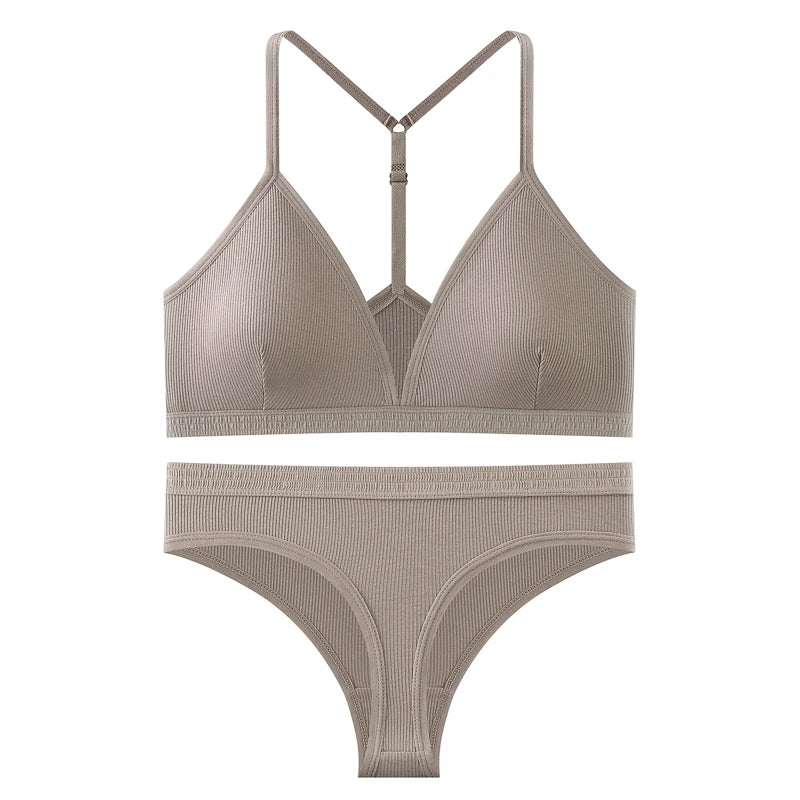 Women Bra Set Panties Sexy Push Up Bralette Female Fitness Seamless Underwear Sports Lingerie Brassiere Set Tank Crop Tops S-XL