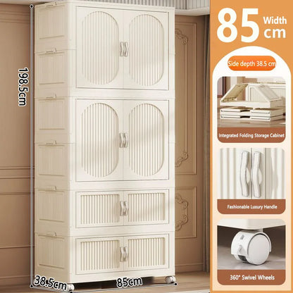 Foldable Baby Closet Plastic Infant Wardrobe Children's Clothing Storage Cabinet for Home Bedroom No Installation Needed
