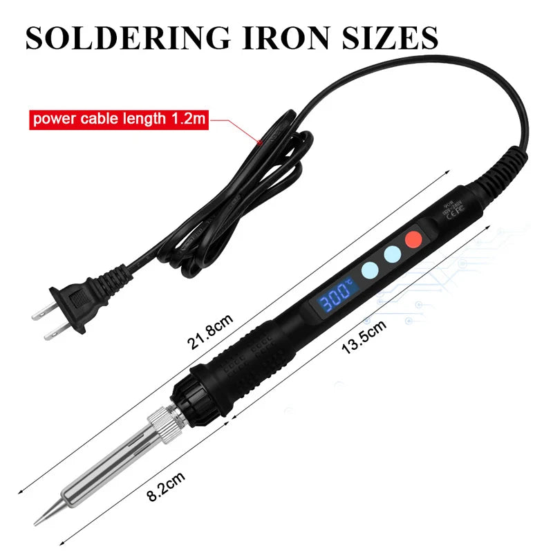 90W LED 936 Soldering iron adjust temperature With M2 M2.5 M3 M4 M5 M6 M8 Hot Melt Nuts Embedding tool For 3D Printer Parts