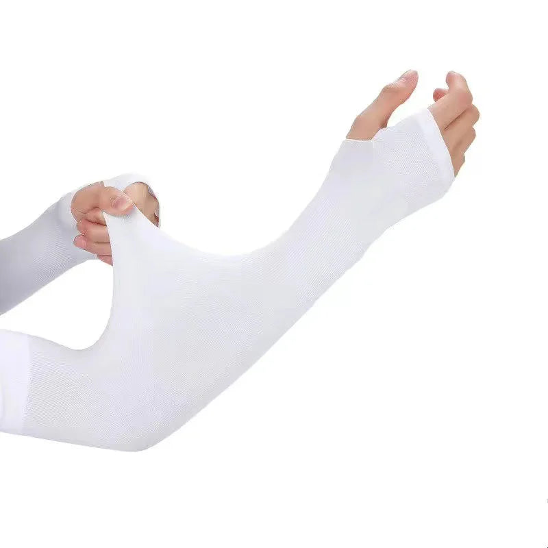 UV  Ice Silk Hand Protector Cover Long Gloves Sunscreen Half Finger Sleeves For Sunbathing Hiking Summer
