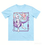 Pokémon Mewtwo Mew Printed Pure Cotton T-shirt for Men and Women Spring/Summer New Collection Fashion Short Sleeved Shirt