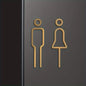 Fashion Black Gold Color Toilet Sign Plate Brass Wash Room Door Wall Label Sticker Wc Holder Signage Board