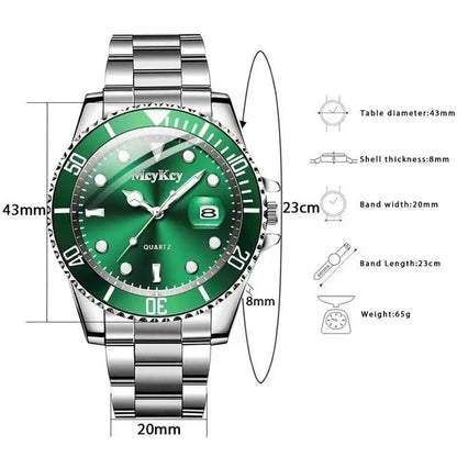 Fashion Men Business Watches Luxury Large Dial Calendar Watch Men's Quartz Wristwatch Reloj Hombre