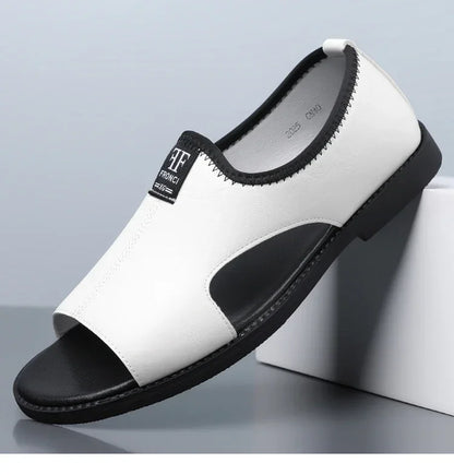 Men's Roman Sandals Summer Comfort Casual Soft Sole Slippers Anti-Slip Breathable Outdoor Slip-On Beach Shoes-HT2025
