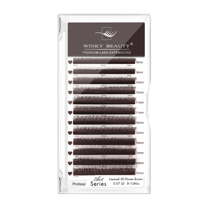 winky beauty 5D Multi Layer Flora Eyelashes Extensions Natural Black LC/LD Curl Lashes Premade Volume Flowering Eyelashes Makeup