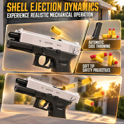 Tactical simulation toy gun model, shell ejection soft foam dart launcher, manually operated launcher