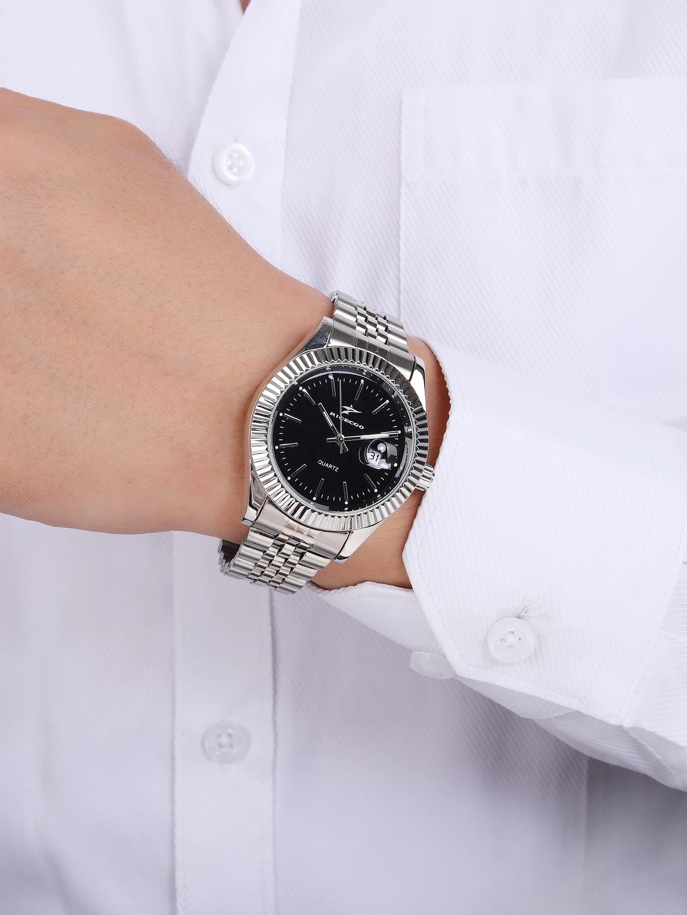 Casual Men's Watches Date High-End Fashion Business Quartz High Quality Watch Male Stainless Steel Exquisite Wristwatches