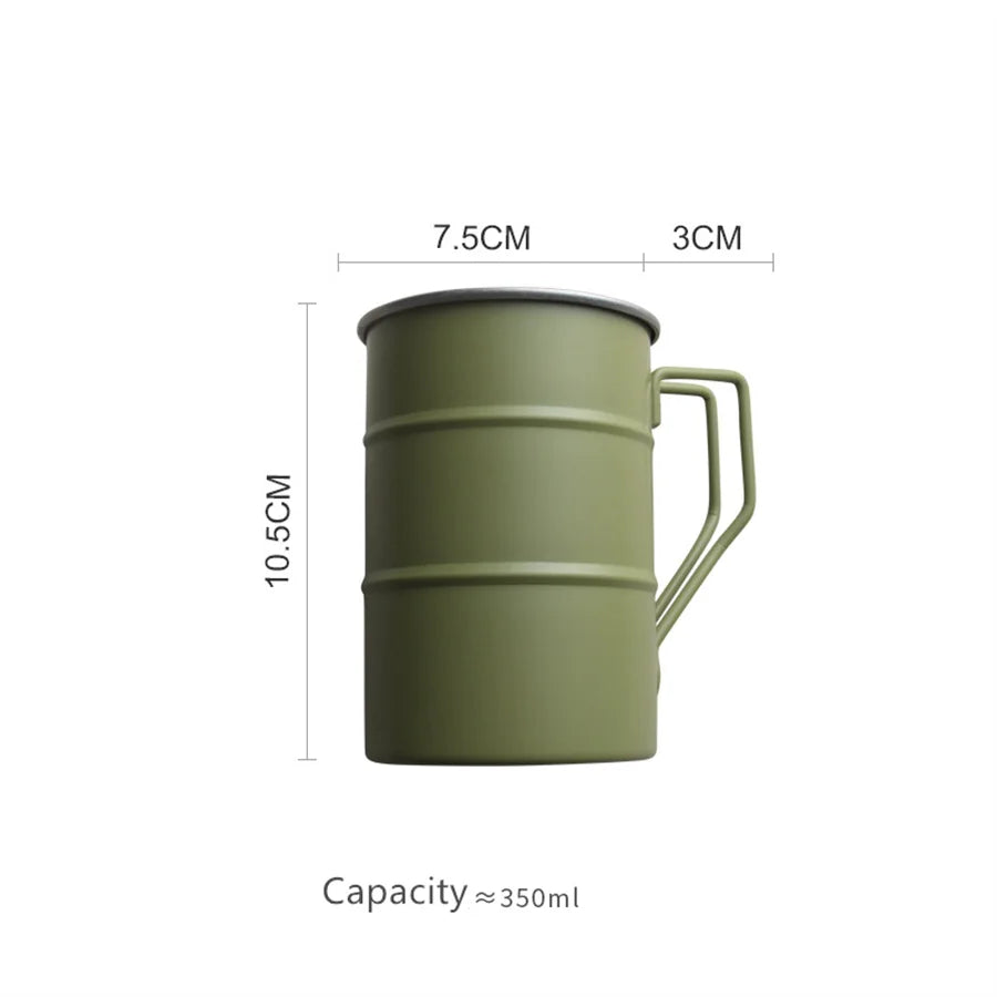 Outdoor 304 Stainless Steel Marco Mug, Industrial Style, Retro Old Creative, Coffee, Camping, Picnic, Beer Mugs