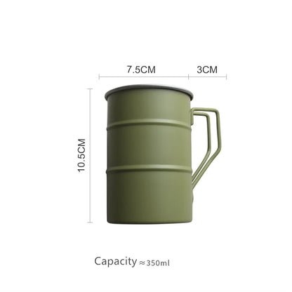 Outdoor 304 Stainless Steel Marco Mug, Industrial Style, Retro Old Creative, Coffee, Camping, Picnic, Beer Mugs