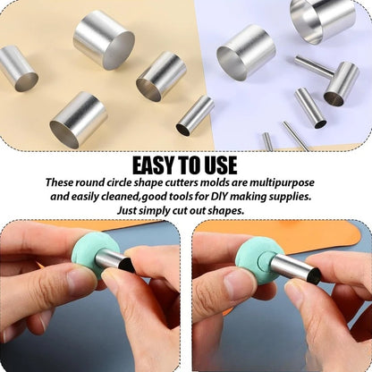 12PCS Hole Hollow Punch Cutter Set, Ceramics Dotting Baking Indentation Mold Tools for Polymer Clay Pottery Handmade Craft