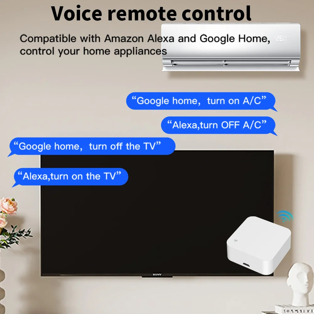 Tuya WiFi IR Remote Control With Multi-mode Gateway Zigbee Hub for Smart Home via APP Smart Life Work with Google Home Alexa
