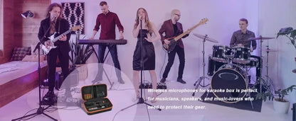 Wireless Microphone Case for JBL Wireless Two Microphone System Universal Handheld Dual Mic Travel Bag for Singing Karaoke