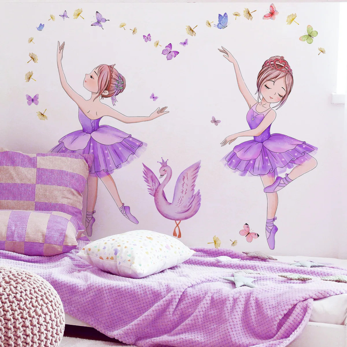 Ballet Girl Vinyl Child Wall Stickers For Baby Kids Room Decoration Adhesive Wallpaper Bedroom Accessories Room Decor Wall Art