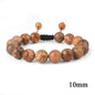 6mm 8mm 10mm Natural Stone Bracelet, Tiger Eye Agate Lava Bead Unisex Adjustable Handwoven Boho Jewelry Gift for Men Women