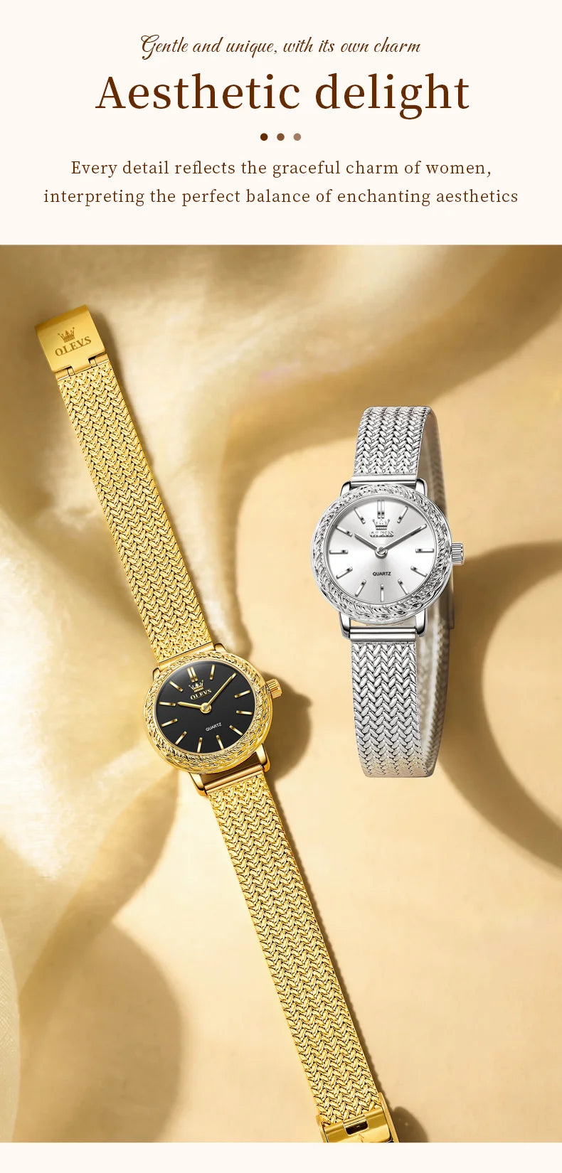 OLEVS 5643 Watches for Women Top Brand Ladies Dress Quartz Watch Steel Mesh Strap Waterproof Fashion Original Women's Wristwatch