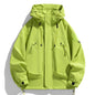 Windbreakers Men Hooded Jacket Zipper Coat Cargo Waterproof Black Bomber Camping Loose Thin Softshell Hooded Hiking Jacket