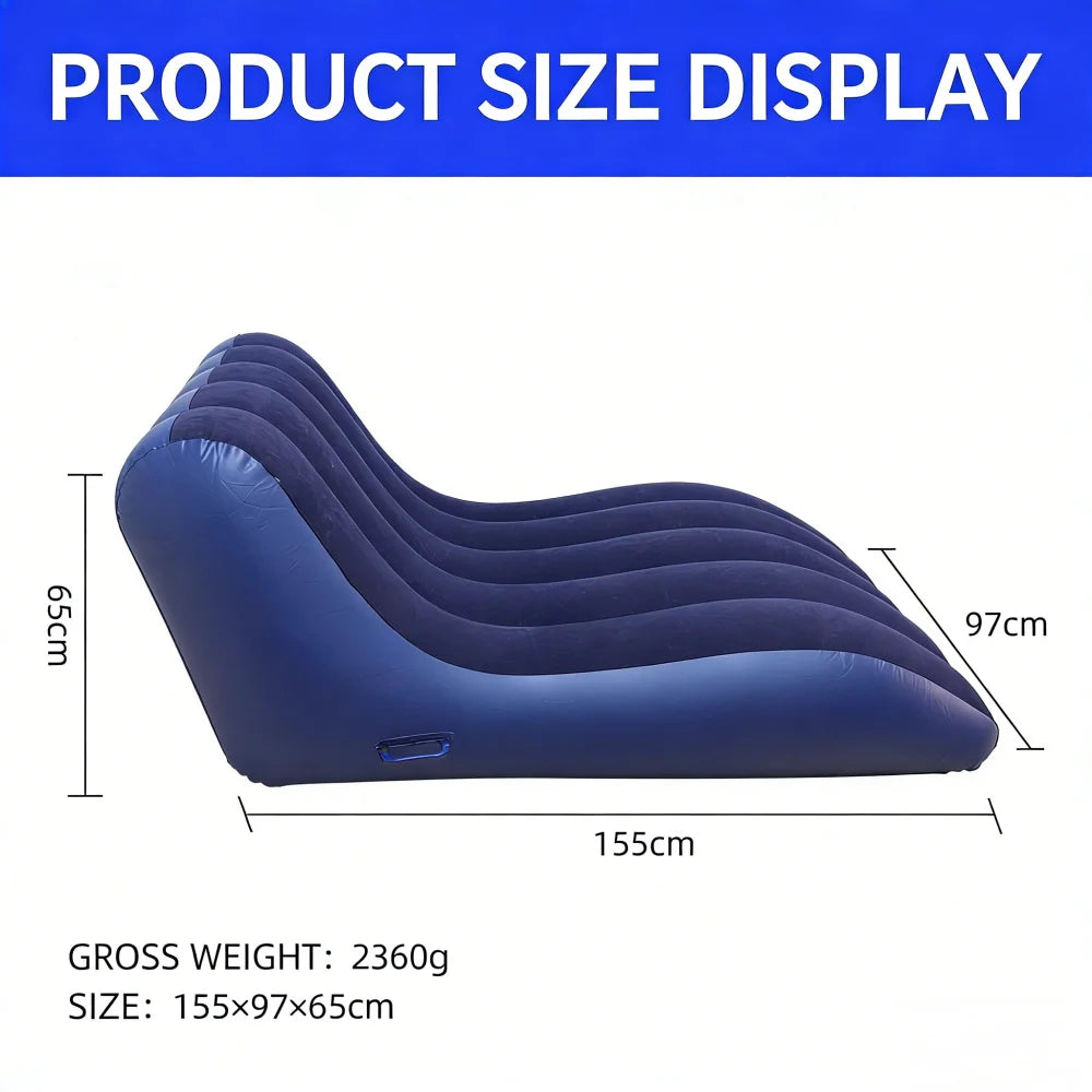 Outdoor Inflatable Velvet Lazy Sofa Tent Portable Camping Home Use S-Shape Lazy Sofa for Relaxing And Reclining